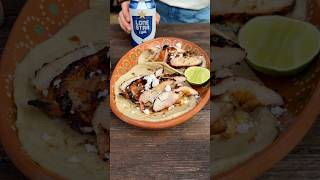 Charred elote chicken tacos