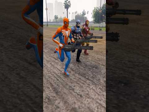 Captain America, Spiderman & Ironman Saved Captain America GF From Wolverine #shorts #ytshorts #gta