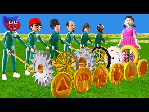 Squid Game vs Scary Teacher 3D  Wooden Wheel vs Domino Dalgona Level Max Challenge Who's Boss