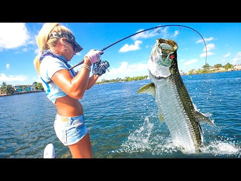 MASSIVE FISH vs. Tiny Rod! Ultralight Florida Tarpon Fishing