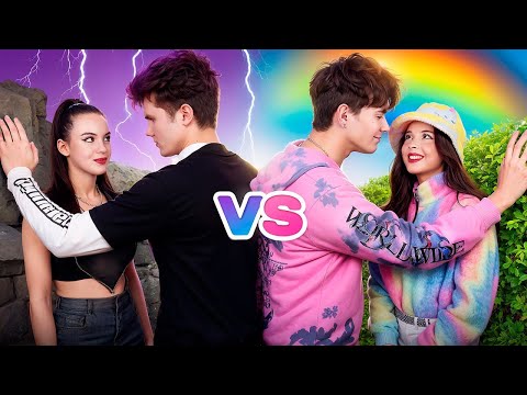 Rainbow VS Goth VS E-Couple || Alt VS Soft Girlfriend