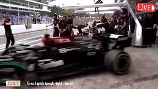 Valtteri Bottas and Lewis Hamilton Pit Lane Incident. nearly crashed together