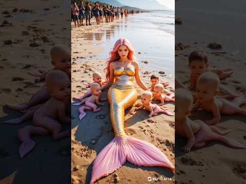 Mom Mermaid with Babies #animation #mermaidmom#mermaid #animals #cute#cartoon #fantacy#music#funny