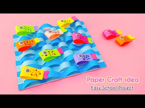 Ocean Model | Wavy Ocean Model with Paper Fish | Easy Paper Crafts | DIY School Project | Sea Model