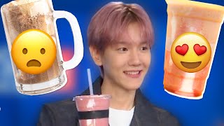 BAEKHYUN Rates Hailey Bieber Smoothie, Dirty Soda & More Iconic American Drinks