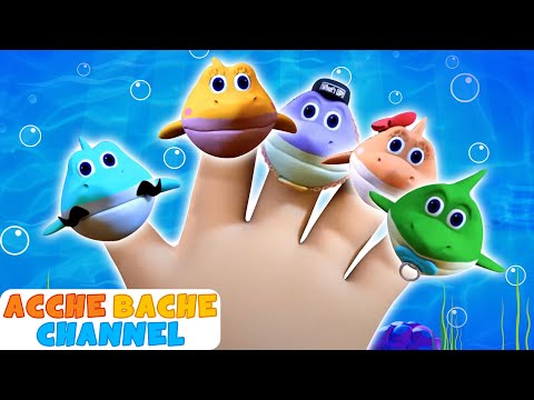 Yellow And Green Baby Shark Family + Hindi Nursery Rhymes For Kids By ABC Hindi