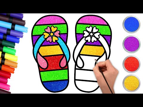 🩴How To Draw Glittery Flip Flops + Rubik's Cube + Car & More 🚗| Step-by-Step Drawing|Chiki Art Hindi