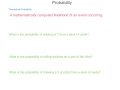 Probability Concepts and Applications