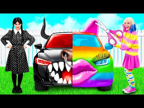 Rainbow Car vs Black Car Challenge | Funny Situations and Fails by PaRaRa Challenge
