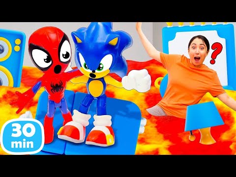 ¡Sonic y Spidey se enfrentan a LAVA! Los mejores videos de la Guardería Infantil