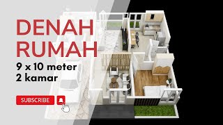Rancang Rumah Sederhana 9x10 Meter dengan 2 Kamar Tidur | Tips Desain Interior