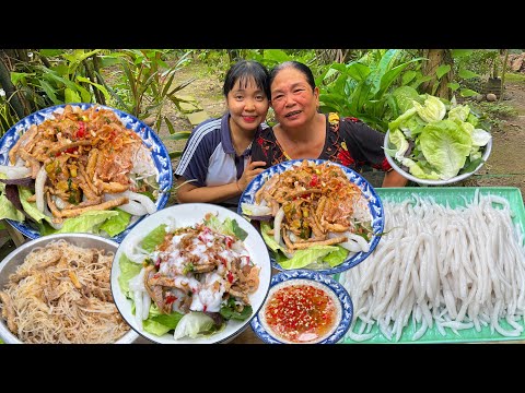 Lần Đầu Như Ú Làm Bánh Tầm Bì Mặn Nước Cốt Dừa Ăn Cùng Mẹ Ở Nhà Chồi | Huỳnh Như Vlogs