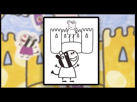 Peppa Pig et Zoe Zèbre Château Gonflable | Coloriage et Autocollants