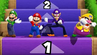 Mario Party 9 Minigames - Wario Vs Mario Vs Luigi Vs Waluigi (Master Difficulty)