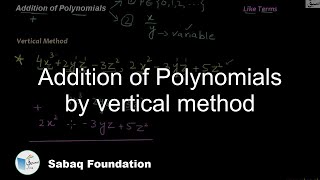 Addition of Polynomials by vertical method