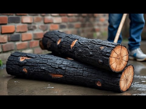 This Burnt Log Was Headed for the Trash. I Gave It a New Life.Turning a BURNT Log into an Table
