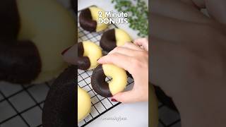 2-Minute Donuts in the Microwave! 🍩🍫 #donuts #2ingredients #easyrecipe #chocolate #microwavemagic