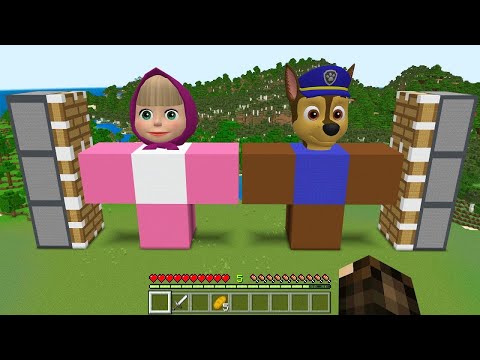 SPAWN 1000 BLOCK MASHA AND PAW PATROL in Minecraft  - Gameplay - Coffin Meme