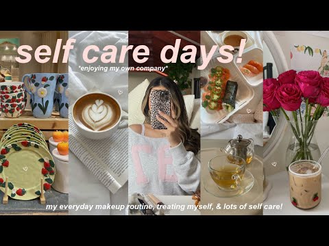 self care days💌 relaxing & cozy moments, everyday makeup routine, & enjoying my own company!