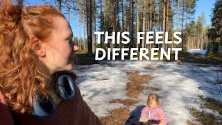 Quiet days of Warm April in Lapland. Are we still sledding? First Reindeer, New Bike