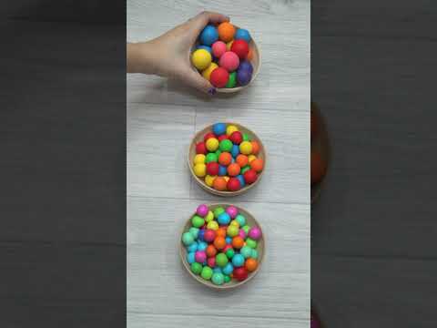 Oddly Satisfying Reverse Video with Colored Beads, Balls, Bells in Cups and other #beads #asmr