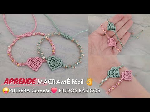 😍❤️Como hacer PULSERA FÁCIL Y RÁPIDO EN MACRAMÉ CON CORAZÓN | PULSERA EN MACRAMÉ PARA PRINCIPIANTES