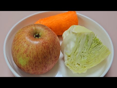 당근,양배추,사과 이렇게 드세요!!밥대신 2주만 먹어도 뱃살 빠지고 혈색도 좋아집니다 (양배추당근사과 샐러드 다이어트 레시피)