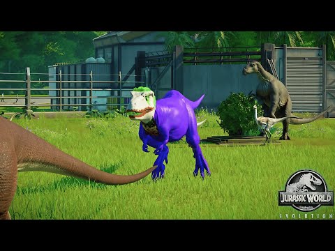 Albertosaurus vs. Indoraptor vs. King Shark low budget super war in Jurassic World Evolution