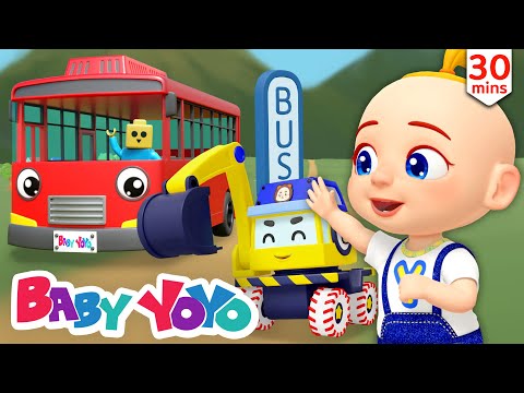 Wheels On The bus | Cartoons for Kids | Construction Vehicles | Nursery rhymes | Baby yoyo