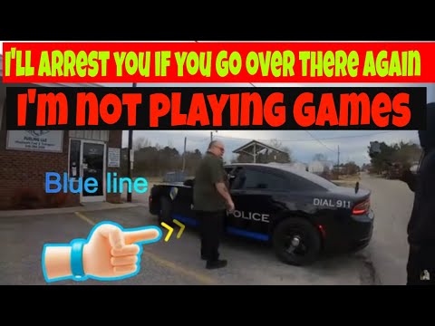🔵I'll arrest you if you step over there! I'm not playing games 1st amendment audit fail🟠