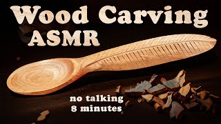 ASMR Wood Carving: Scraping, Chipping, Sanding - No Talking