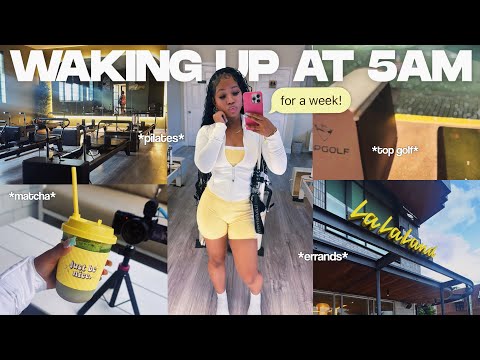 WAKING UP AT 5AM FOR A WEEK | Facial, Building a Routine, Matcha, Friends, Gym