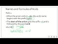 Naming and Formulas of Acids and Bases