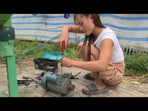 Hôm nay mình đi sửa giúp anh Nông Dân chiếc máy tuất hạt ngô công suất lớn chạy điện 220V.