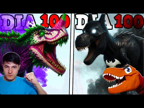 DUELO DOS DINOSSAUROS HEROIS! GIGANTE CORINGOSAURO VILÃO VS GIGANTE BATMANSAURO HEROI! 100 DIAS ARK