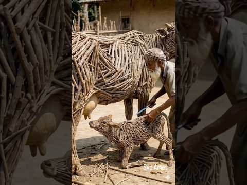 Arte digital retrata cena rural de cuidado e tradição no campo