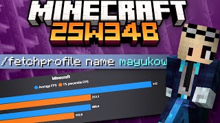 Minecraft Snapshot 25w34b : Fix Performances, Commande Fetchprofil