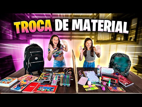 DESAFIO MALUCO: TROCANDO  MATERIAL ESCOLAR 2025 *quem levou a melhor?* #materialescolar