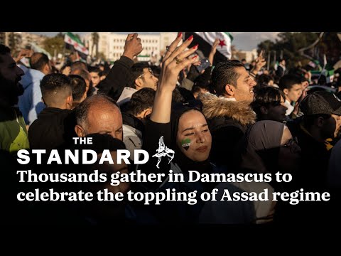 Thousands gather in Damascus to celebrate the toppling of Assad regime