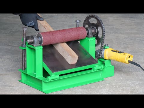 How To Make A Simple Drum Sander Using Angle Grinder | Homemade Diy Thickness Drum Sander | DIY