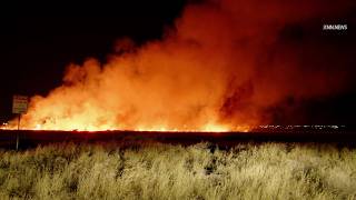 Hazardous Debris Fuels Grass Fire in Illegal Dumping Hotspot in Bakersfield Part 1