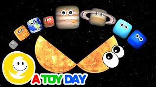 Square Planets COMPILATION 🌎🪐 | Hungry SUN 2 | Planets SIZES for BABY | Funny SQUARE Planets for kid
