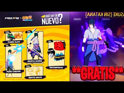 📅LA PRÓXIMA AGENDA SEMANAL FREE FIRE (RULETA SASUKE, SKINS GRATIS, NARUTO X FREE FIRE, ETC.)