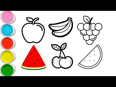 Fruits drawing for kids and toddlers Easy |step by step | ABCD