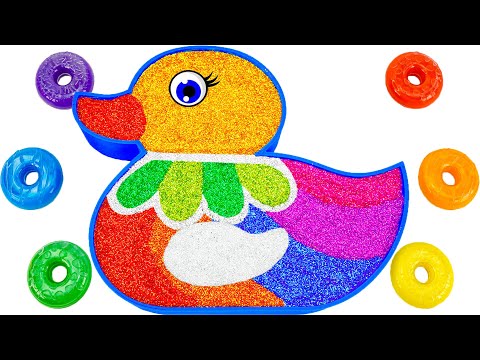 Satisfying Video | How To Make Mixing All My Glitter Slime In Rainbow Duck Bathtub Cutting ASMR