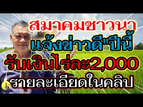 ข่าวดีชาวนา"ปีนี้ลุ้นรับเงินไร่ละ2,000บ.(19ม.ย.68)