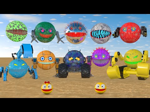 PACMAN Battles CRAZY ROBOTS! #22 🤖 (Excavator, Spiky, Flying Monsters & More)