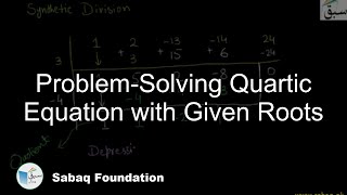 Problem on Solving Quartic Equation, If Roots are Given
