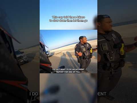 This cop told bikers to slow down and have fun 😎👮‍♂️ (Via: @velshyrym3935) #short