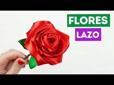 🌹 Como hacer flores de listón o cinta fáciles y bonitas